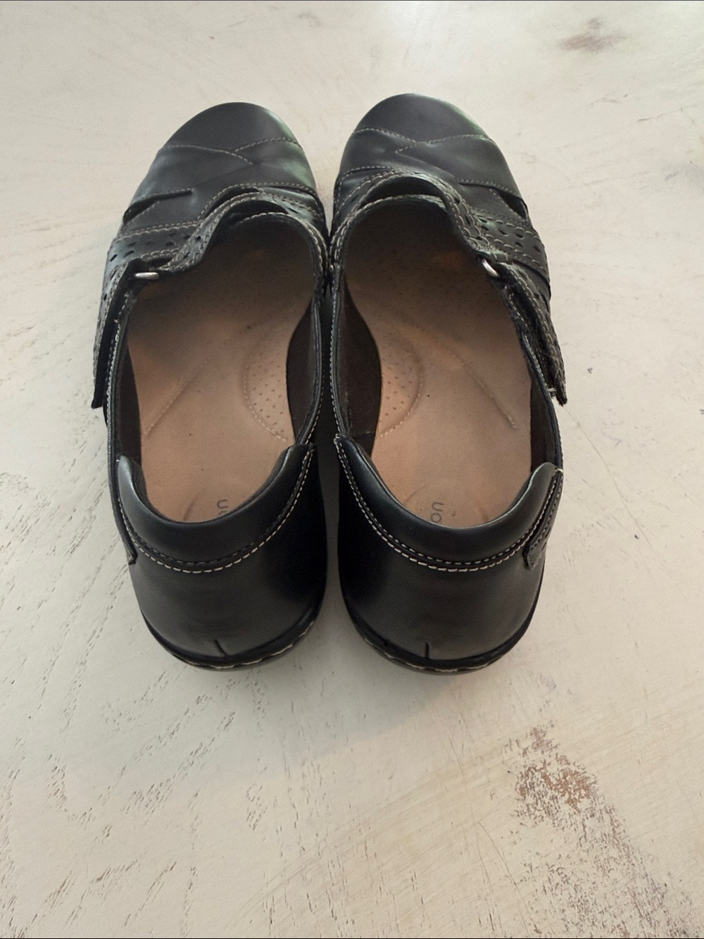 Clark’s Ashland Spin Q black leather slip on loafer shoes sz 9 - Picture 5 of 9